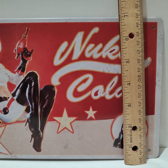Fallout Nuka Cola Girl Metal Tin Sign Official Bethesda Collectible Display - Picture 3 of 4